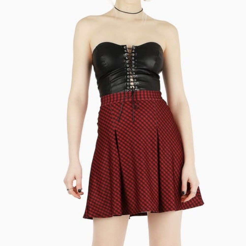 COPY - LAST CALL Blackmilk red blood moon gingham school skirt XL